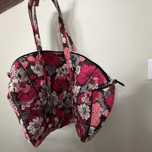 Vera Bradley Pink and Black Floral Travel Bag